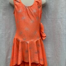 Orange and silver skirted leotard and scrunchie