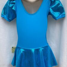 Turquoise leotard with metallic skirt and sleeves