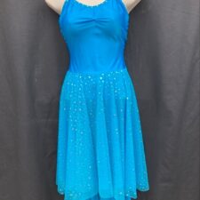 Turquoise leotard with sparkle net skirt - Bespoke measurement costumes