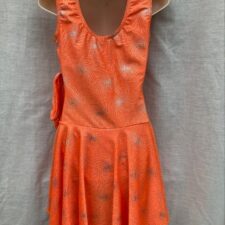 Orange and silver skirted leotard and scrunchie