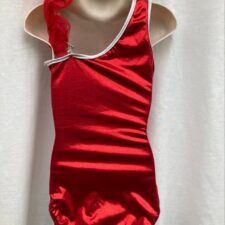 Metallic red and silver sequin leotard