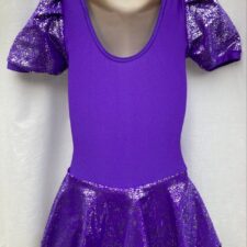 Purple and silver skirted leotard