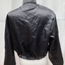 Black satin bomber jacket