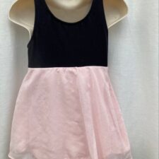 Black leotard with pink petal skirt