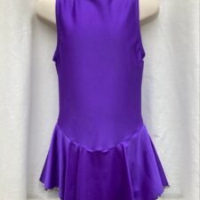 Purple skirted leotard with silver sequin trim