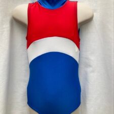 Red, white and blue lycra leotard