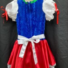Peasant white/red/blue satin skirted leotard with apron
