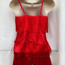 Red fringe top and shorts