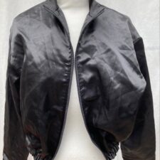Black satin bomber jacket