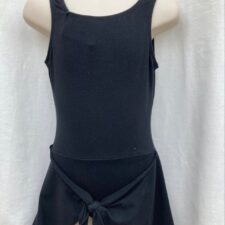 Black leotard with front tied skirt