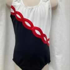 Black, white and red cotton tank leotard