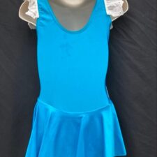 Turquoise skirted leotard with white apron