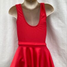 Red lycra leotard and matching skirt