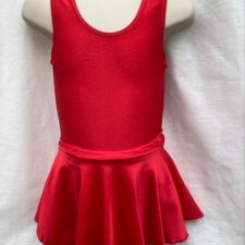 Red lycra leotard and matching skirt