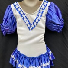 Red, white and blue skirted leotard with stars and boot covers