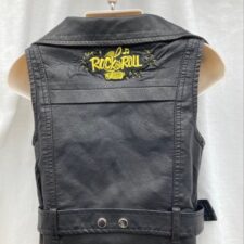 Leather look biker vest