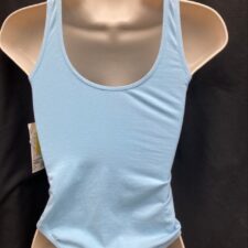 Pale blue cotton leotard with rouched front
