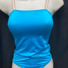 Turquoise leotard with nude straps