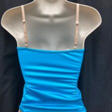 Turquoise leotard with nude straps