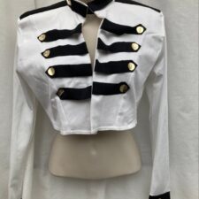 White and black military style jacket