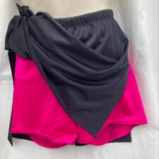 Black skirt with attached hot pink bikeshorts
