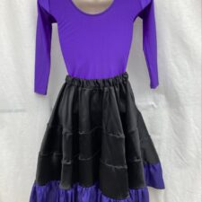 Purple and black skirt and leotard