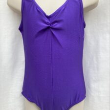 Purple lycra leotard with rouched front