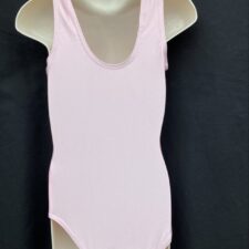 Pink lycra leotard with rouched front