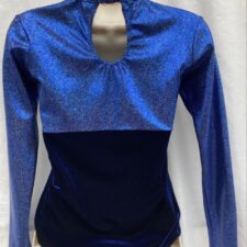 Blue sparkle and navy velvet boys leotard and trousers - Bespoke measurement costumes