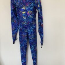 Metallic blue print catsuit