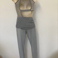 Grey mesh and lycra catsuit