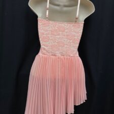Peach floral and lace skirted leotard