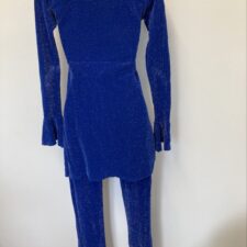 Royal blue sparkle top and trousers