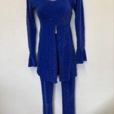 Royal blue sparkle top and trousers