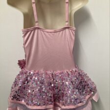 Pale pink sequin skirted leotard with pale purple underskirt