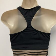 Black crop top with nude striped band