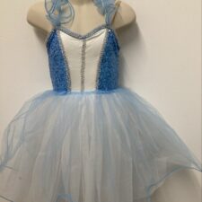 Pale blue and white tutu with silver trim