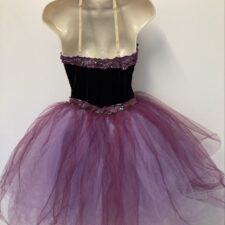 Purple velvet tutu with lace and sequin trim