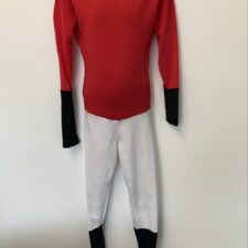 Red, black and white catsuit (Jockey) - Bespoke Measurement Costumes
