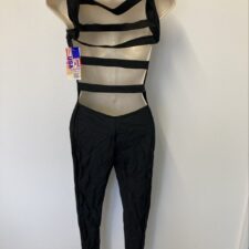 Black catsuit with strappy back