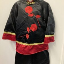 Black and red Asian inspired jacket and trousers
