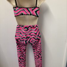 Neon pink print crop top and leggings