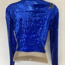 Blue sequin jacket with epaulets