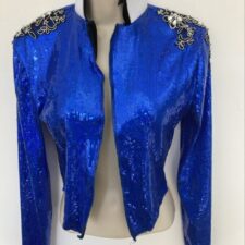 Blue sequin jacket with epaulets