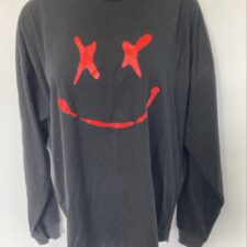 Black t-shirt with red face design