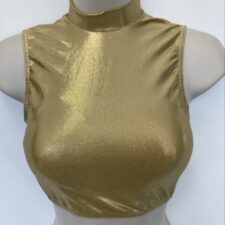 Metallic gold high neck crop top