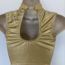 Metallic gold high neck crop top