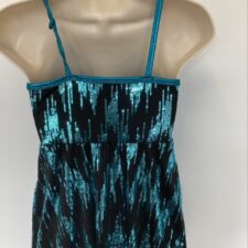 Black and turquoise sparkle top