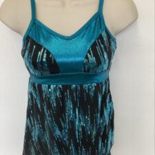 Black and turquoise sparkle top