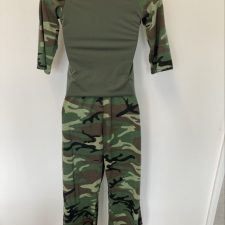 Camo print and khaki short sleeve top and trousers